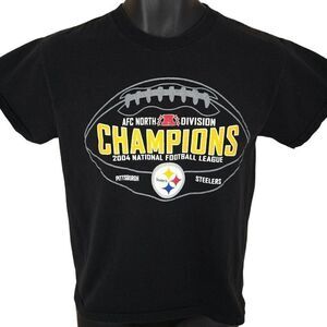 Pittsburgh Steelers T Shirt Vintage Y2K 2004 NFL Football Champions Youth 10/12